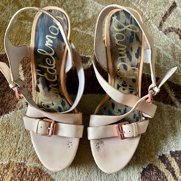 Sam Edelman Peach Sandal Wedges - Picture 2 of 7